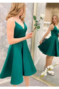 Short A-line Satin Homecoming Dress