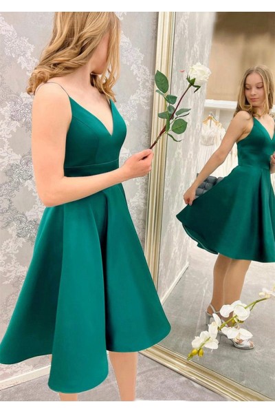Short A-line Satin Homecoming Dress