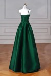 A-Line/Princess Halter Satin Sleeveless Long Prom Dress Black Prom Gown
