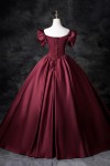 A-Line/Princess Satin Floor Length Formal Prom Dress, Off the Shoulder Prom Gown