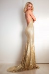 Sequined Prom Dresses Trumpet/Mermaid V-Neck Court Train With Pleated