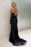 Trumpet/Mermaid Sleeveless Off-the-Shoulder Sweep/Brush Train Lace Tulle Prom Dresses