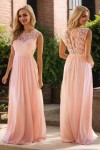 Lace Long/Floor-Length A-Line/Princess Sleeveless Bateau Zipper Prom Dresses With Appliqued