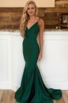 Trumpet/Mermaid Sleeveless Sweep Train Charmeuse Prom Dresses With Pleated